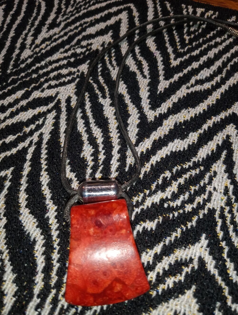 Silpada Sponge Coral Nugget Pendant Necklace 17” long N0965